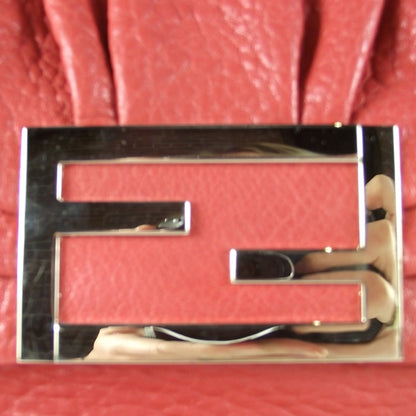 Fendi Crinkled Lambskin Mia Shoulder Flap Red 6 of 12