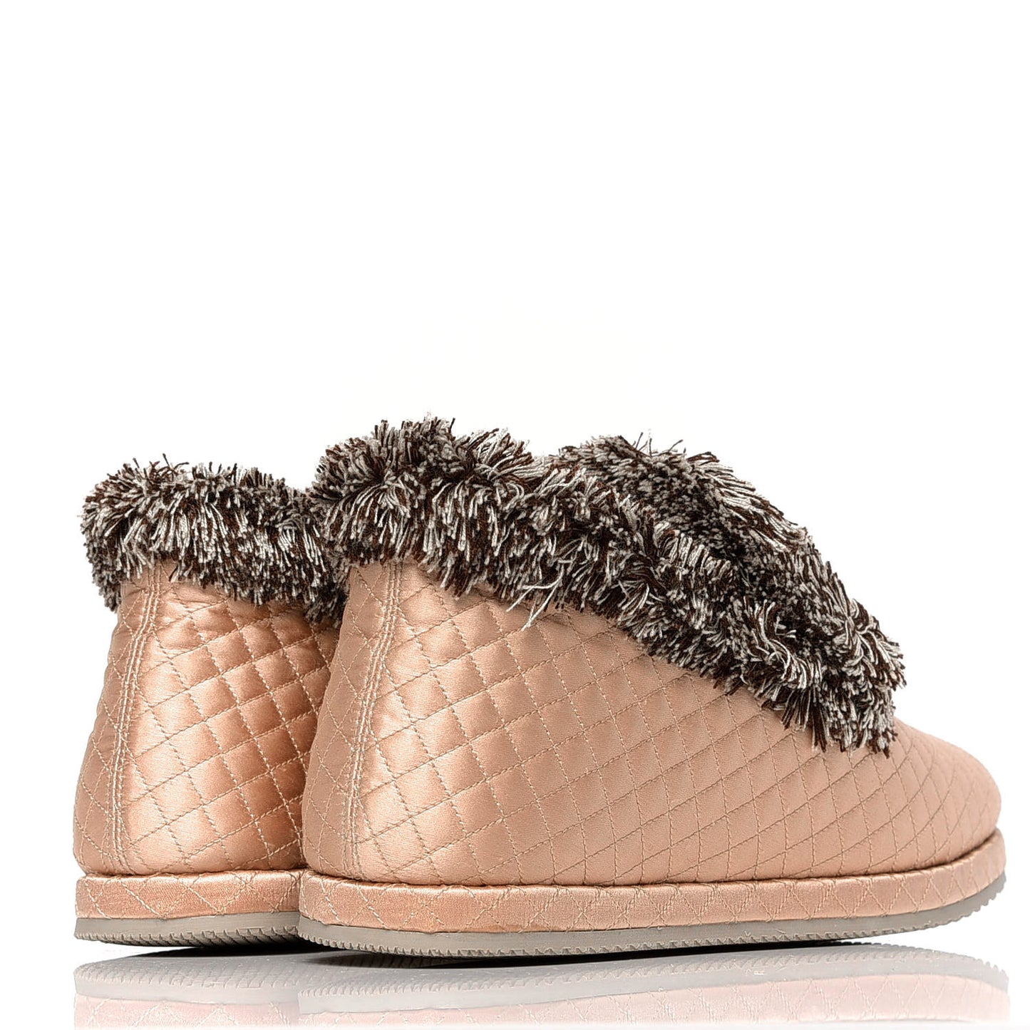 Satin Quilted Womens Fria Horsebit Loafers 37 Apricot Beige
