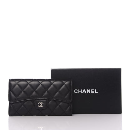 Chanel Lambskin Quilted Large Flap Wallet Black 9 of 9