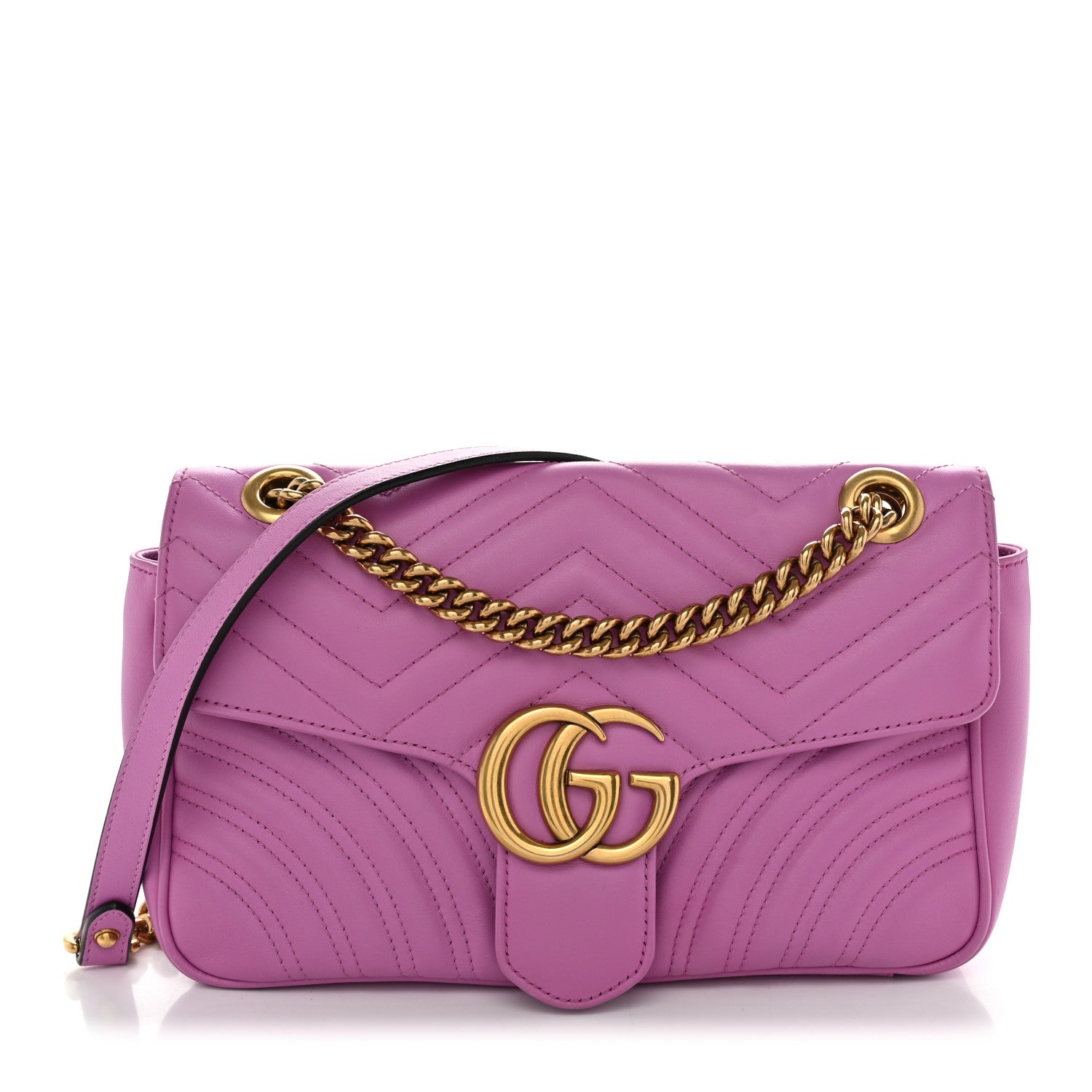Gucci Calfskin Matelasse Small GG Marmont Shoulder Bag Candy Mousse 1 of 11