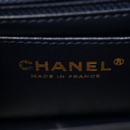 Chanel Tweed Quilted Mini Rectangular Flap Navy Blue Multicolor 6 of 10
