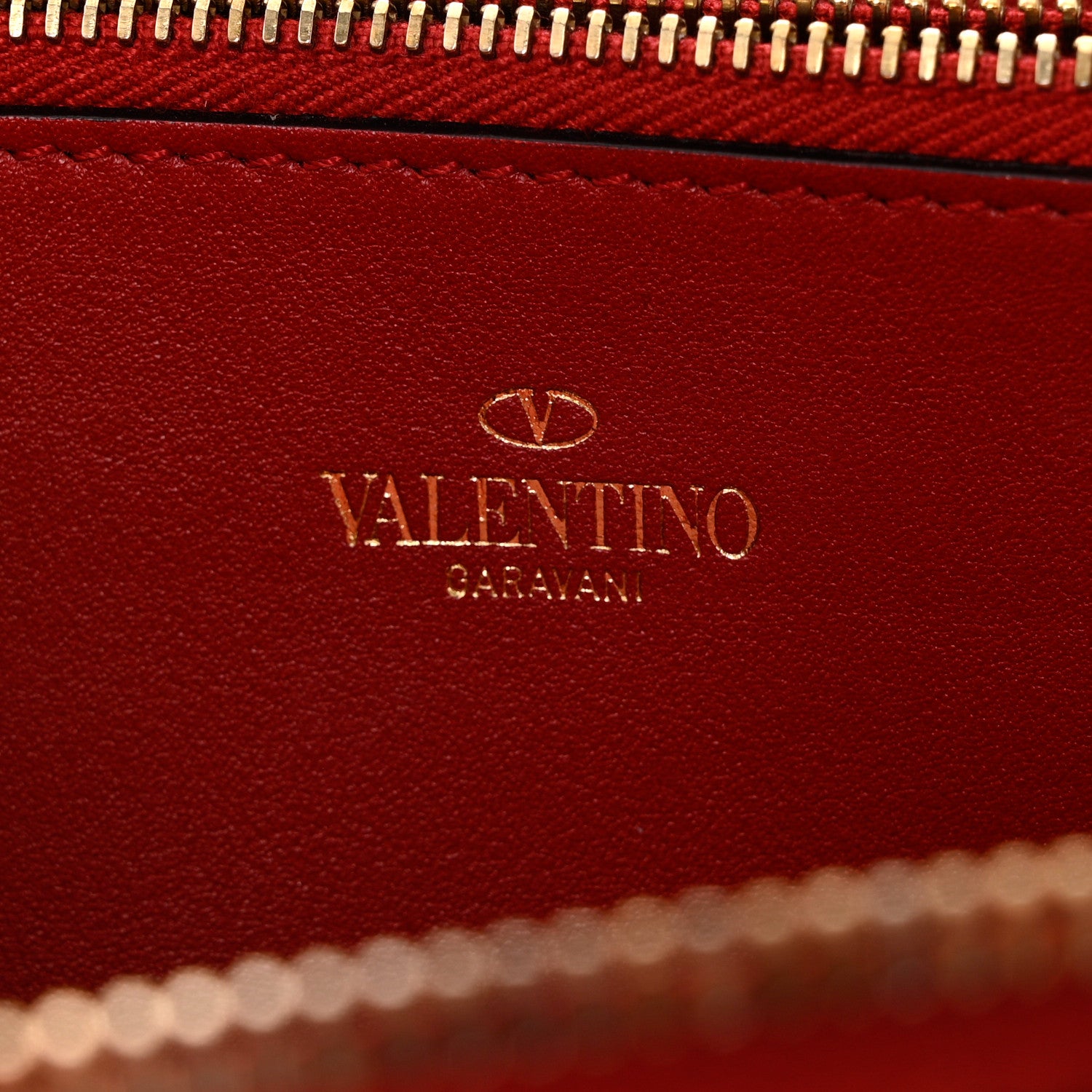 Valentino Garavani Canvas Enchanted Wonderland Rockstud Zip Around Wallet Rosso 6 of 7