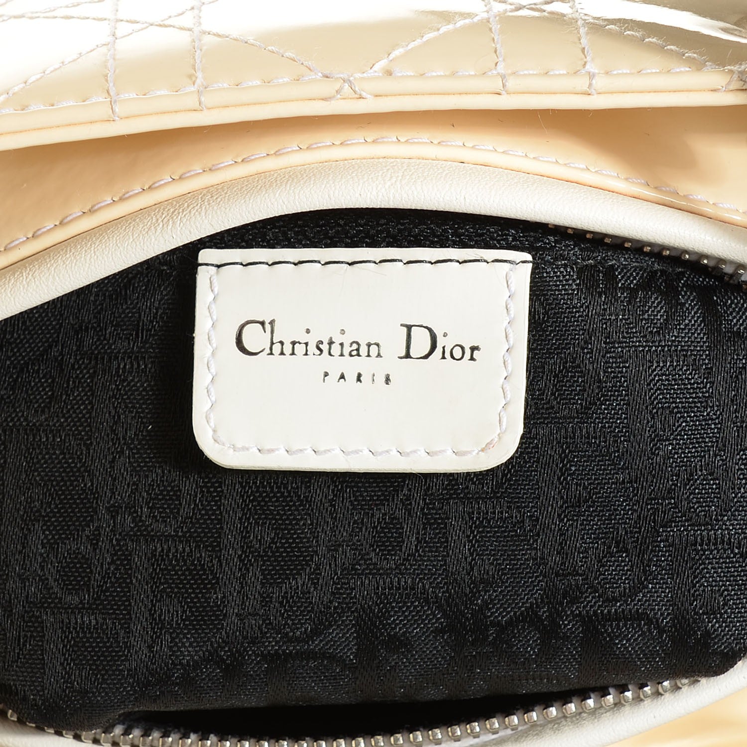 Christian Dior Patent Cannage Stitched Medium Lady Dior Beige 6 of 7