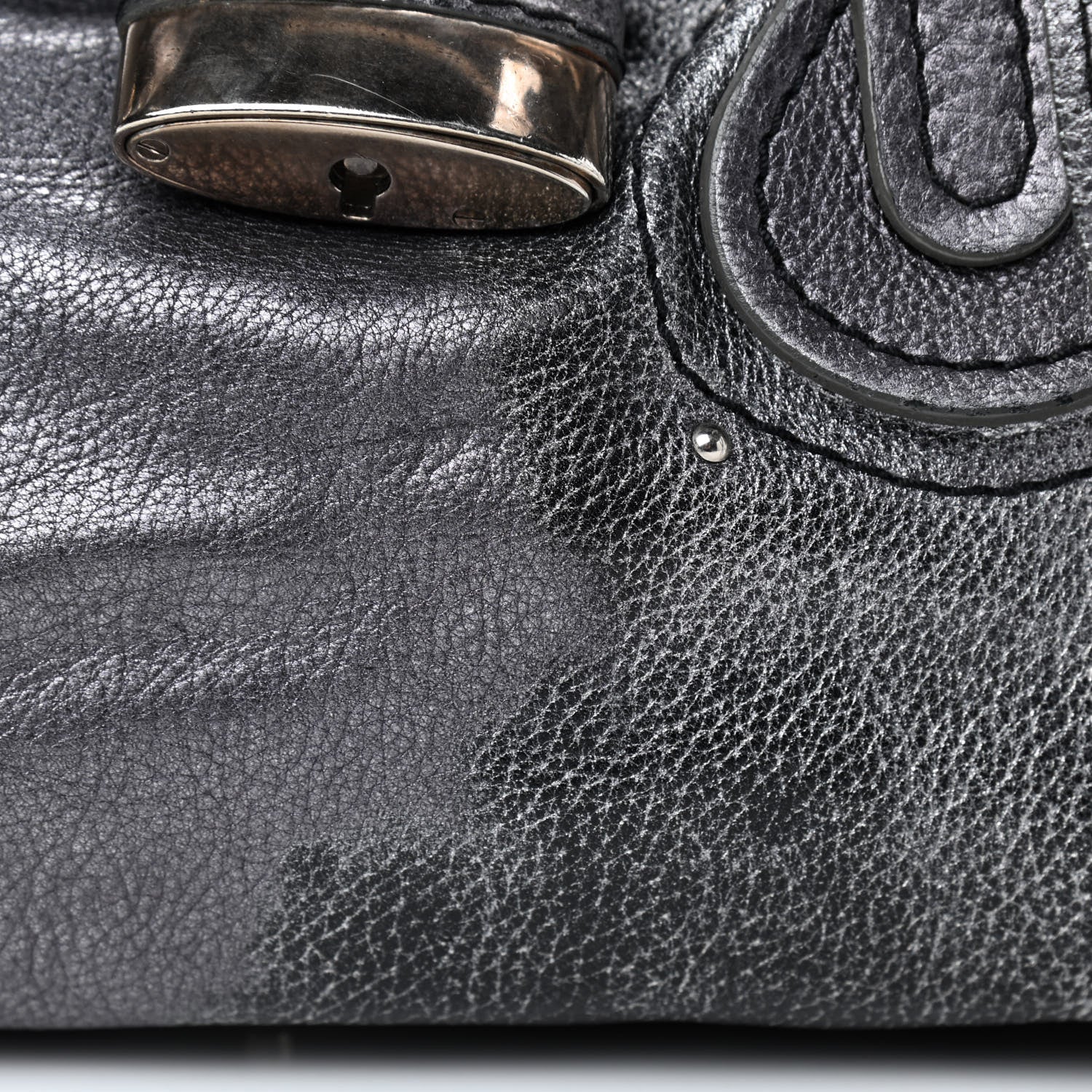 Chloe Metallic Calfskin Medium Paddington Satchel Silver 14 of 22