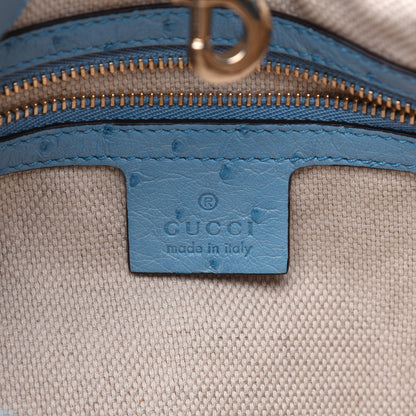 Gucci Ostrich Medium Soho Chain Shoulder Bag Light Blue 8 of 17