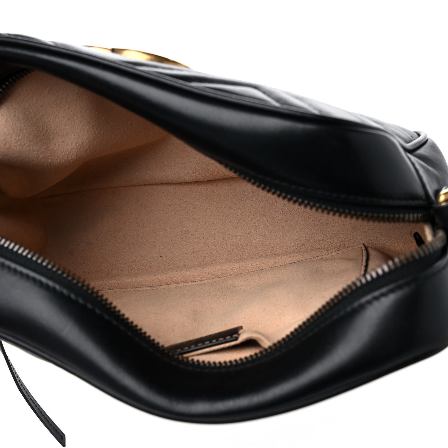 Calfskin Matelasse Small GG Marmont Chain Shoulder Bag Black