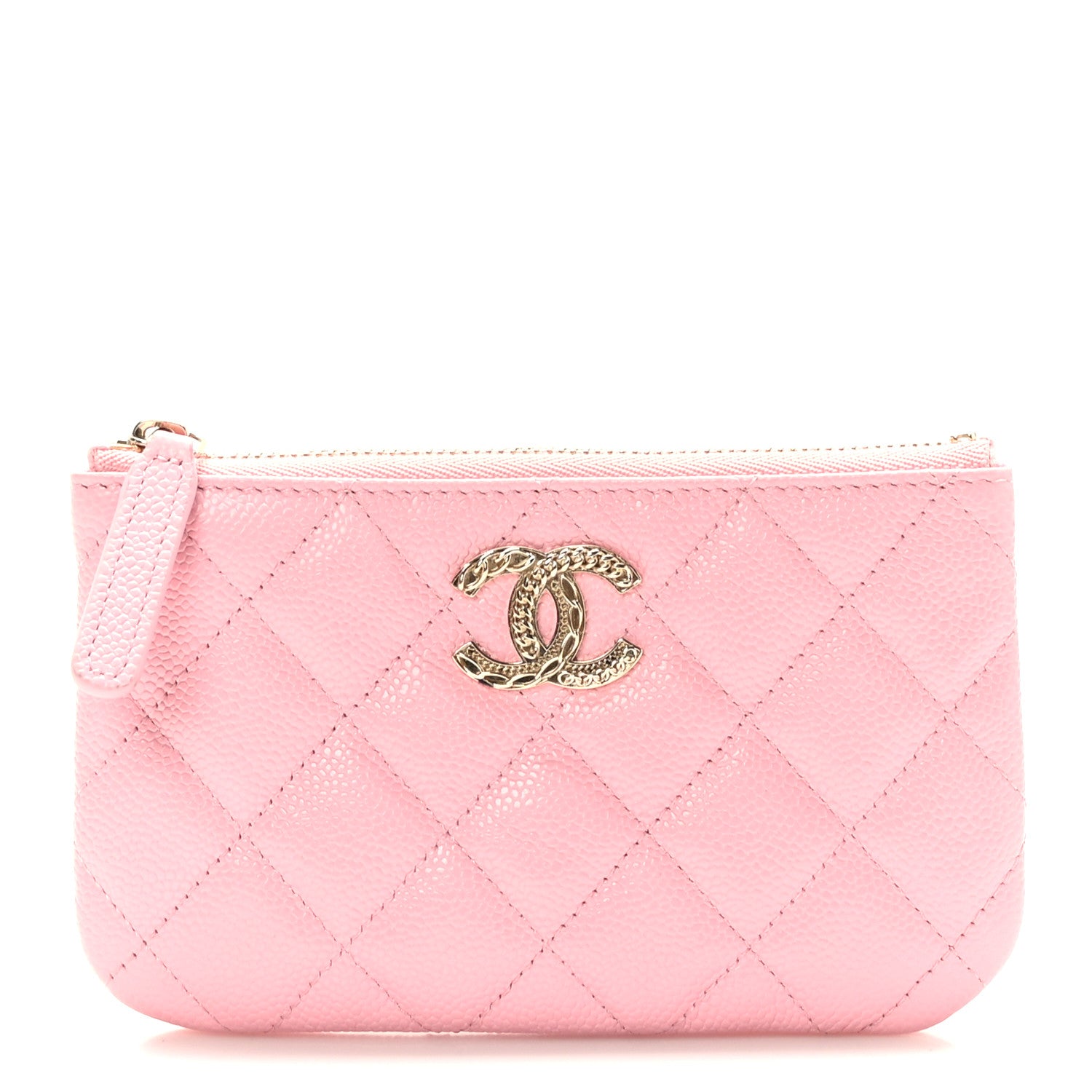 Chanel Caviar Quilted Small Multi Chain Cosmetic Case Pink 1 of 8