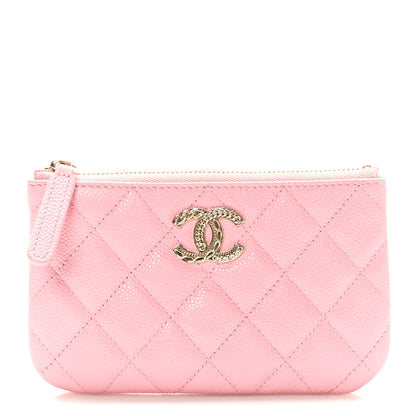 Chanel Caviar Quilted Small Multi Chain Cosmetic Case Pink 1 of 8