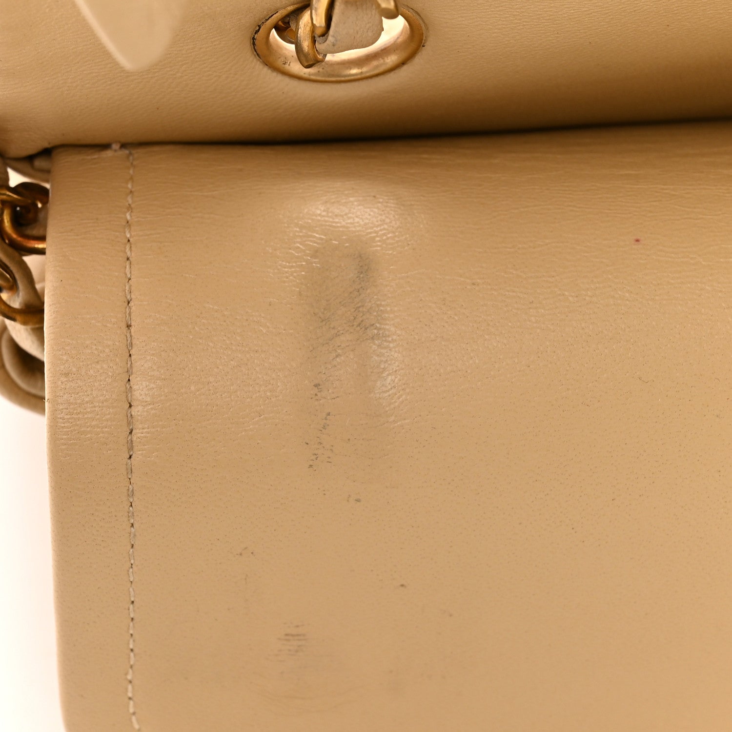 Chanel Lambskin Quilted Medium Double Flap Beige 24 of 30