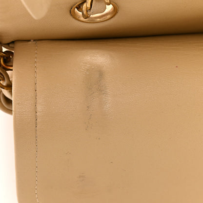 Chanel Lambskin Quilted Medium Double Flap Beige 24 of 30