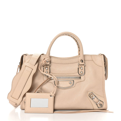 Balenciaga Chevre Silver Metallic Edge Hardware S City Tapioca 3 of 12