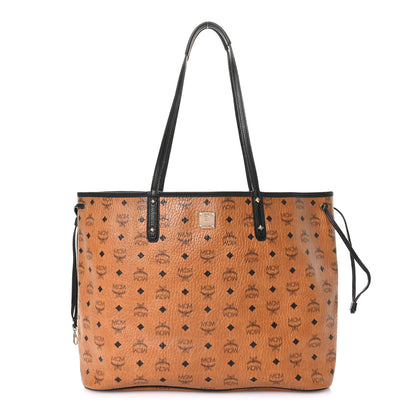 MCM Visetos Medium Project Reversible Shopper Tote Cognac 1 of 18