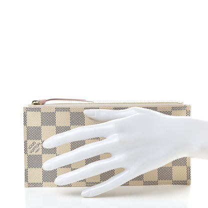 Louis Vuitton Damier Azur Felicie Chain Wallet Zippered Insert Rose Ballerine 2 of 6