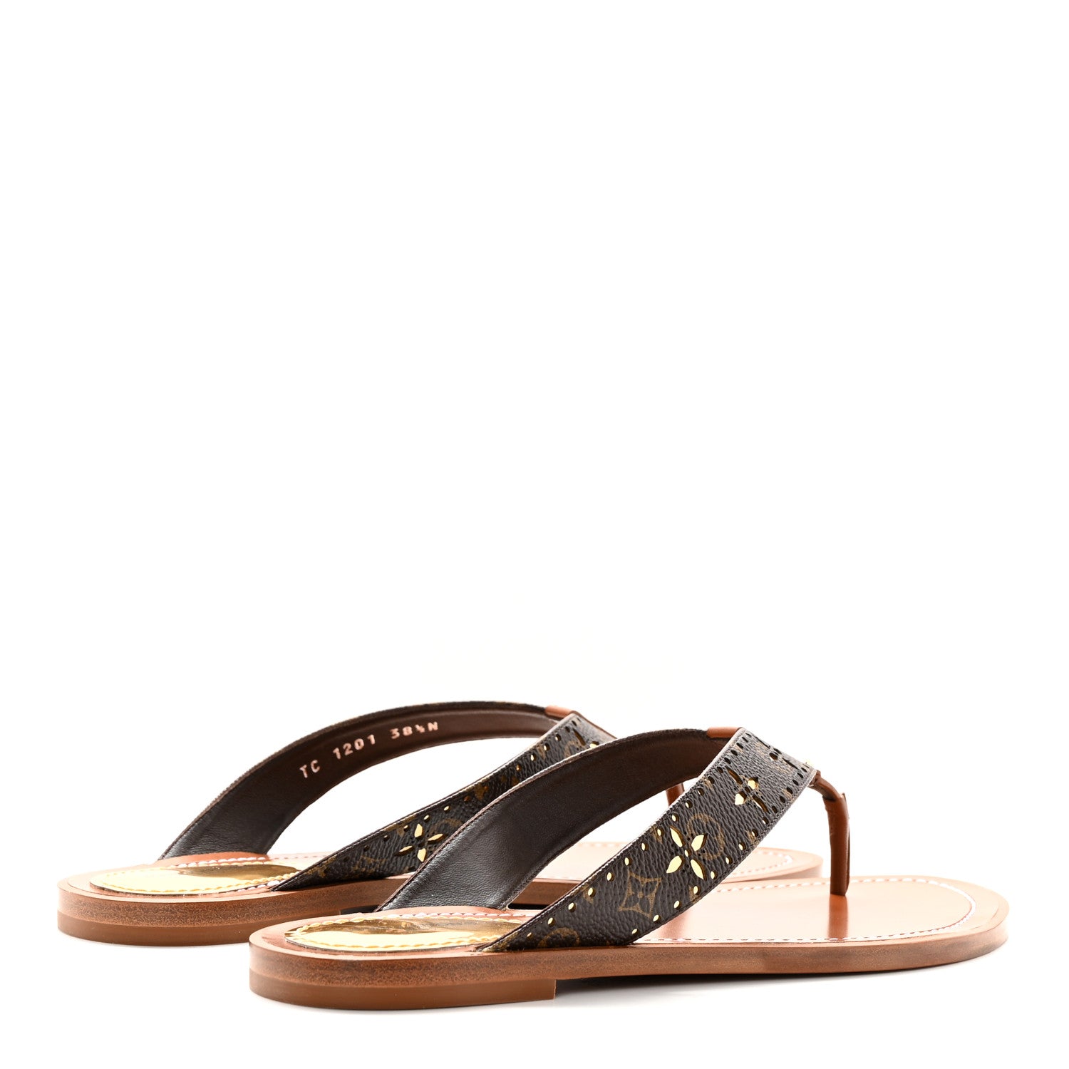 Louis Vuitton Monogram Sunny Flat Thong Sandals 38.5 Brown 4 of 11