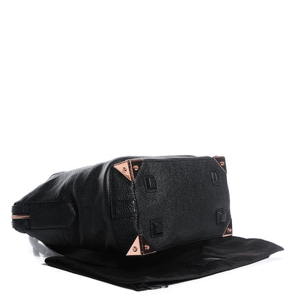 Alexander Wang Pebbled Calfskin Large Emile Black Rose Gold Hardware 4 of 10