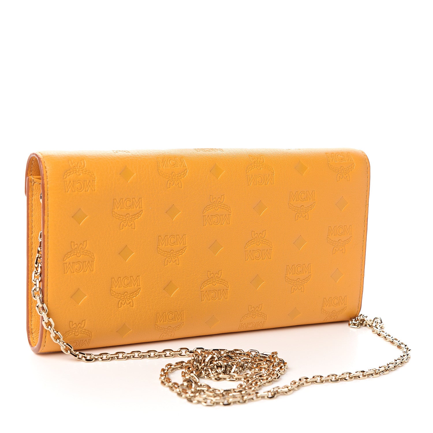 MCM Calfskin Ottomar Wallet On Chain Mango 2 of 9