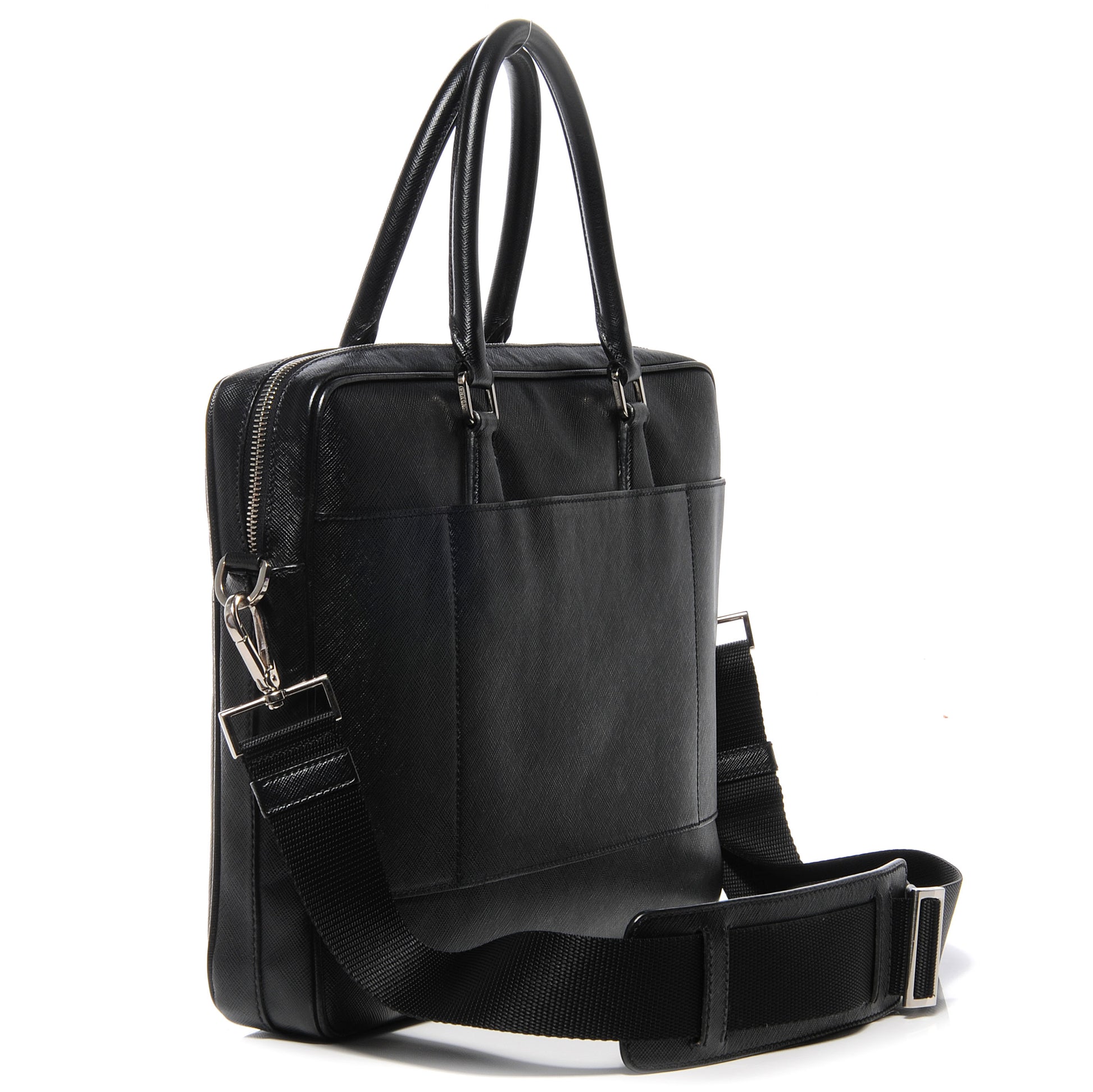 Prada Saffiano Travel Briefcase Nero Black 3 of 7