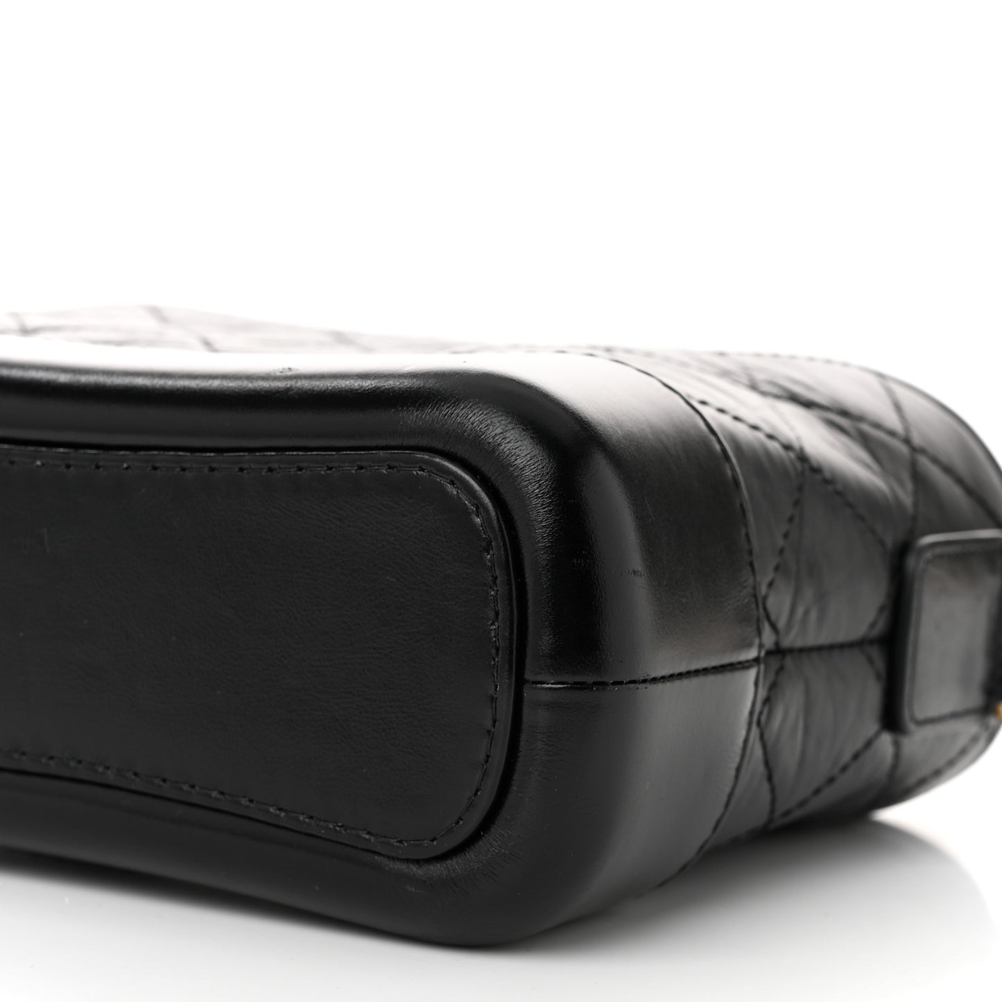 Aged Calfskin Quilted Small Gabrielle Hobo Black