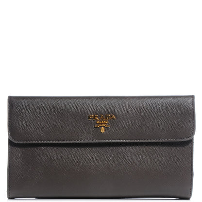 Prada Saffiano Metal Long Wallet Grafite 1 of 8
