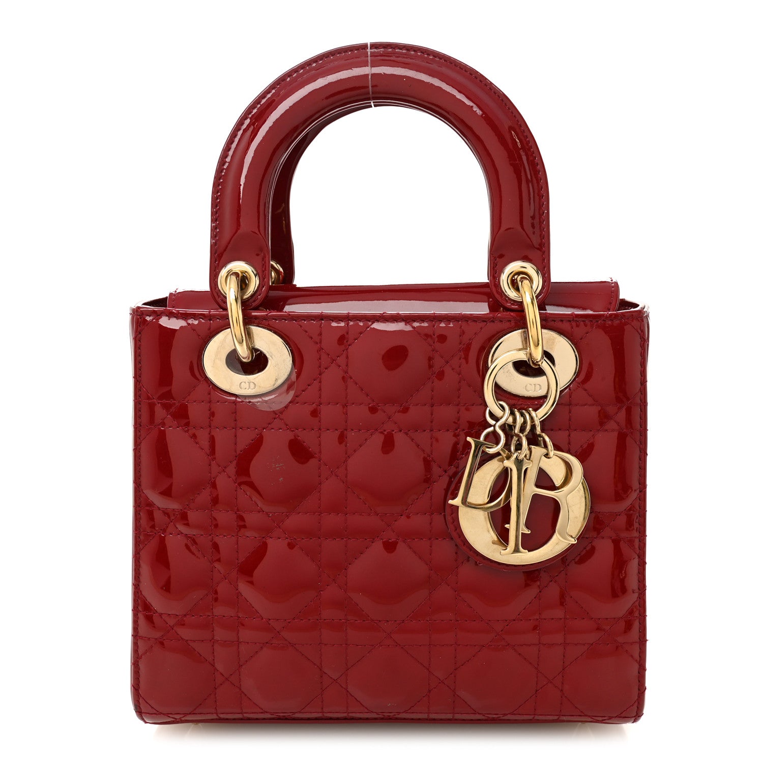 Christian Dior Patent Cannage Small Lady Dior Cherry Red 1 of 10