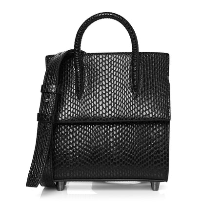 Christian Louboutin Calfskin Snakeskin Embossed Jurassic Mini Paloma Black 1 of 8