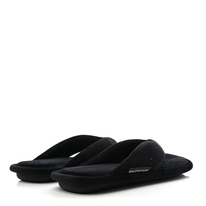 Balenciaga Towel Velvet Soft Thong Sandals 38 Black 4 of 4