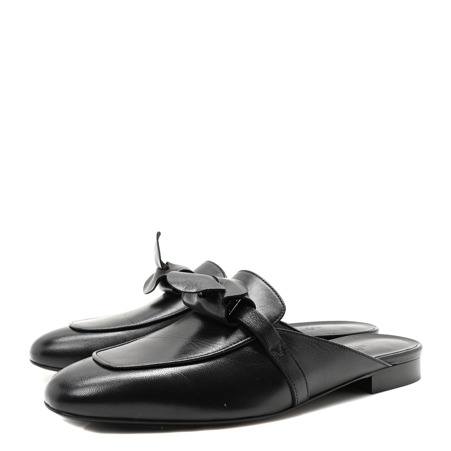 Hermes Goatskin Oz Mules 39 Black 4 of 9