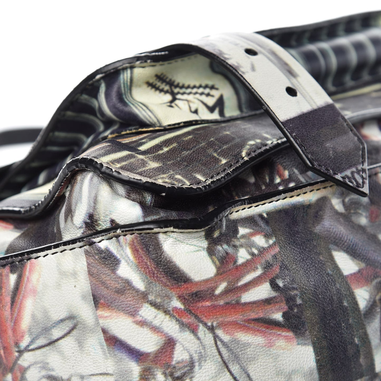 Calfskin PS1 Gotham Print Medium Satchel Fence Bike Ice