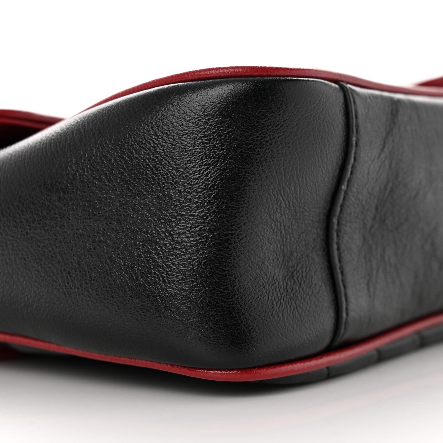 Gucci Vintage Effect Calfskin Matelasse Diagonal Small Torchon GG Marmont Shoulder Bag Black Romantic Cherry 10 of 13