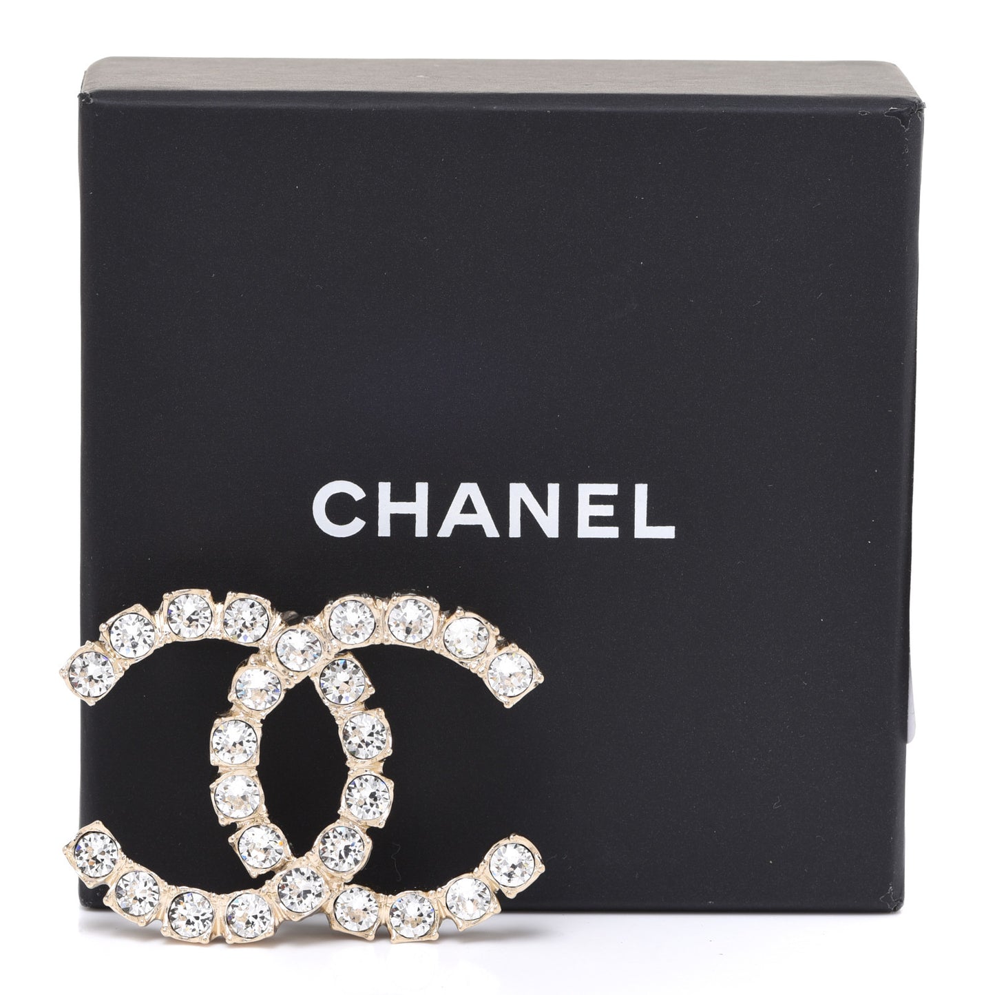 Crystal Coco's Pearls CC Brooch Light Gold
