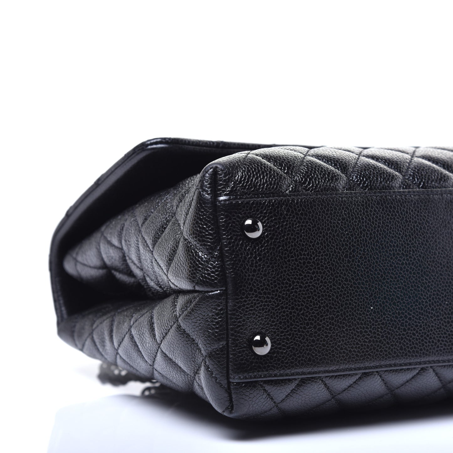 Caviar Quilted Medium Coco Handle Flap So Black