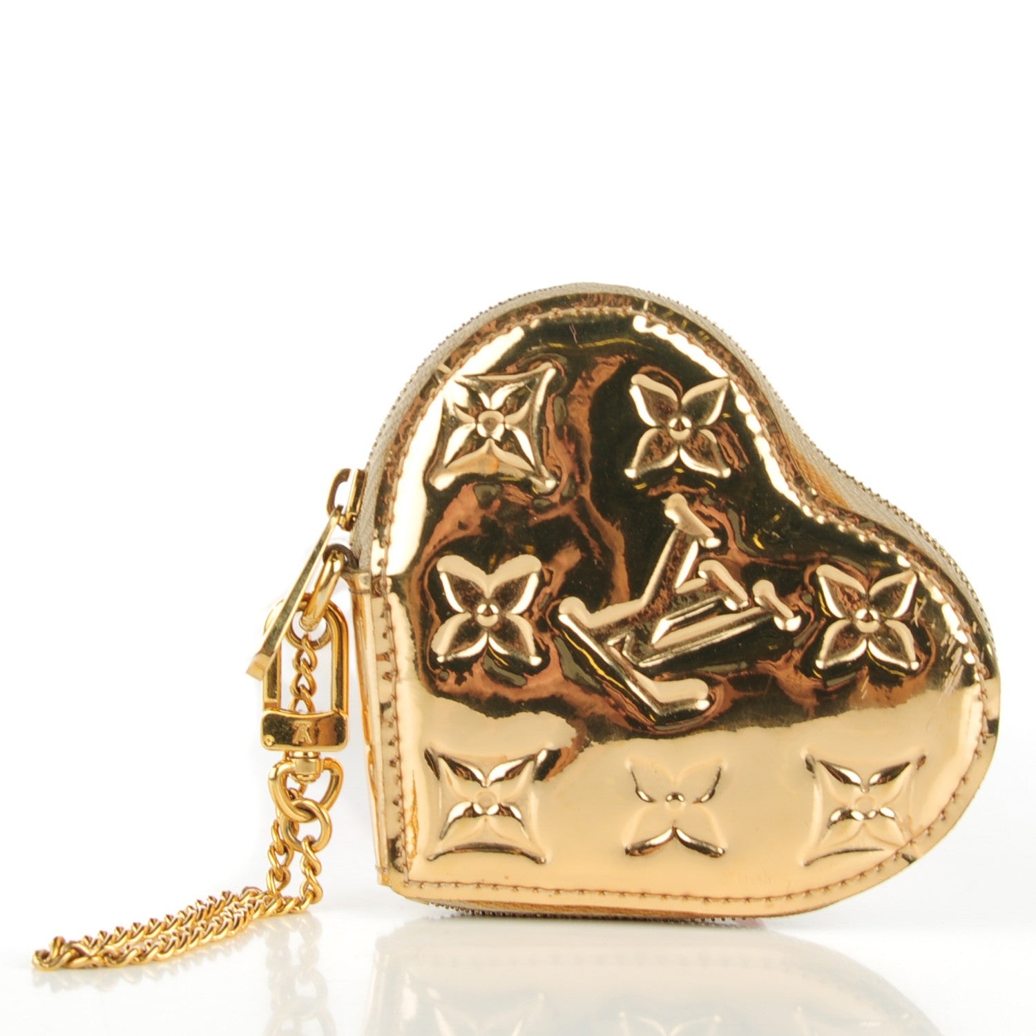 Louis Vuitton Monogram Miroir Heart Coin Purse Gold 3 of 7