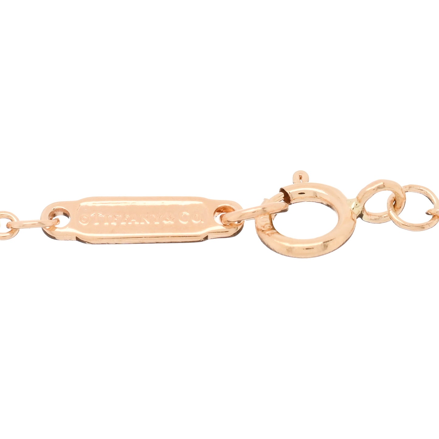 18K Rose Gold Diamond Tag Chain Bracelet
