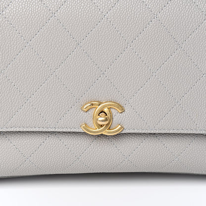 Chanel Grained Calfskin Small Stitched Flap Grey 10 of 11