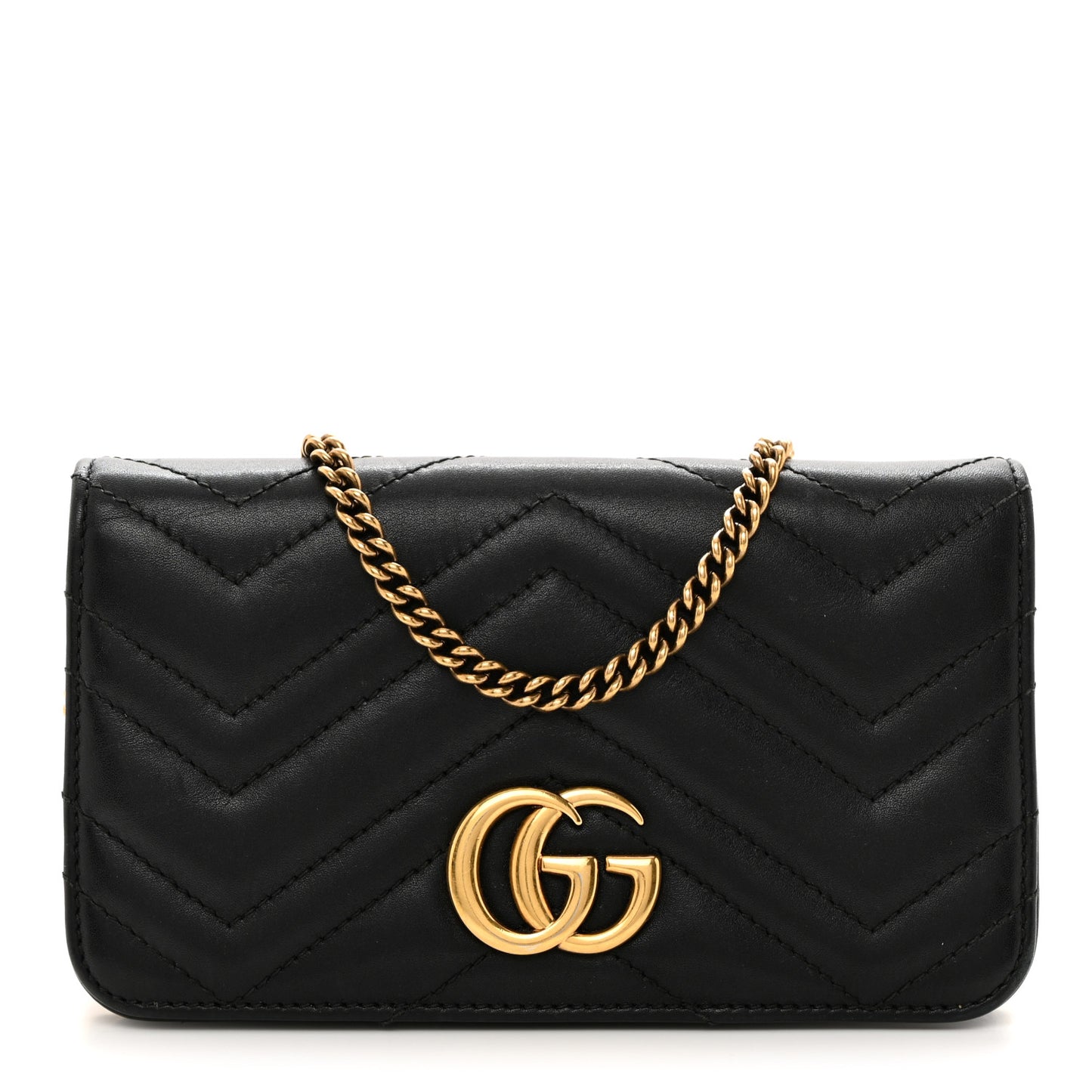 Calfskin Matelasse GG Marmont Mini Bag Black