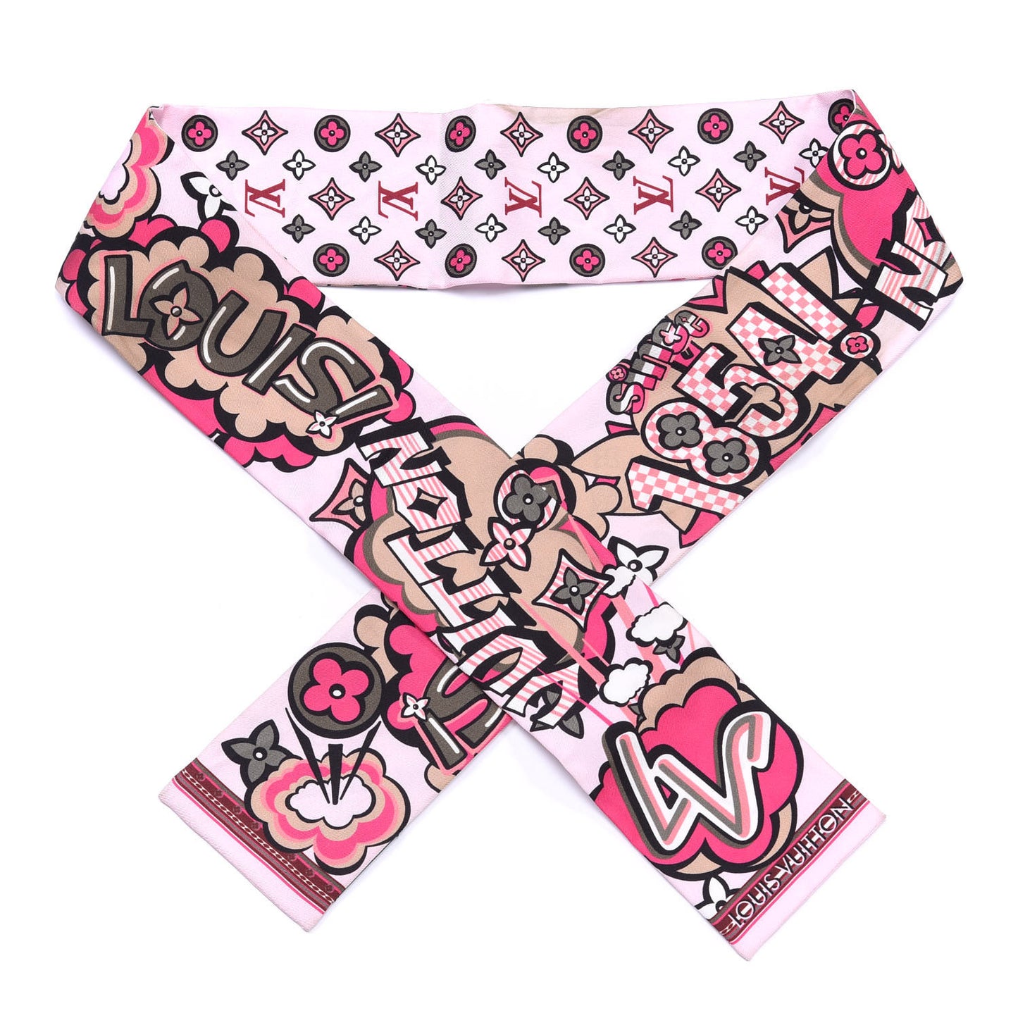 Silk Monogram Street Bandeau Rose