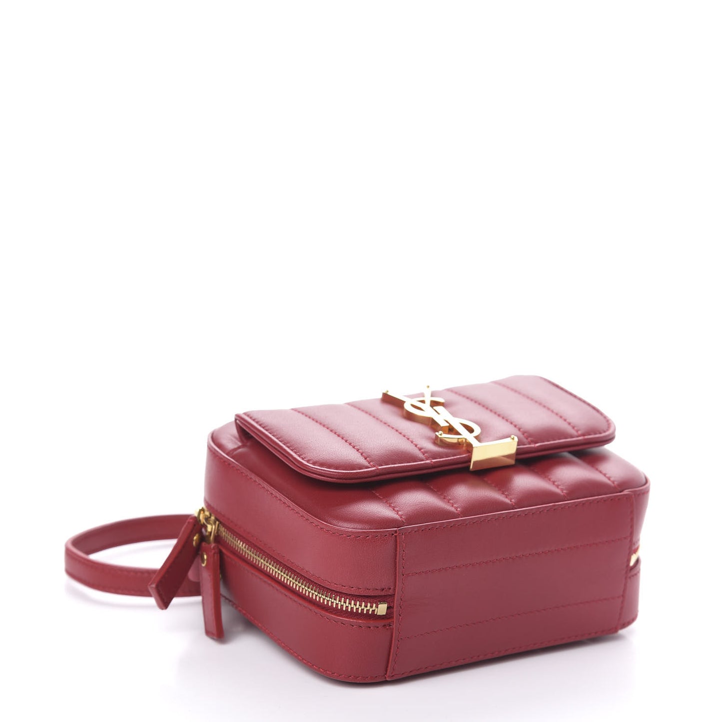 Lambskin Matelasse Monogram Toy Vicky Camera Bag Red