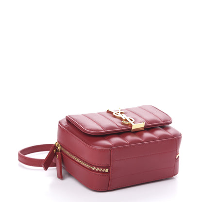 Saint Laurent Lambskin Matelasse Monogram Toy Vicky Camera Bag Red 8 of 10