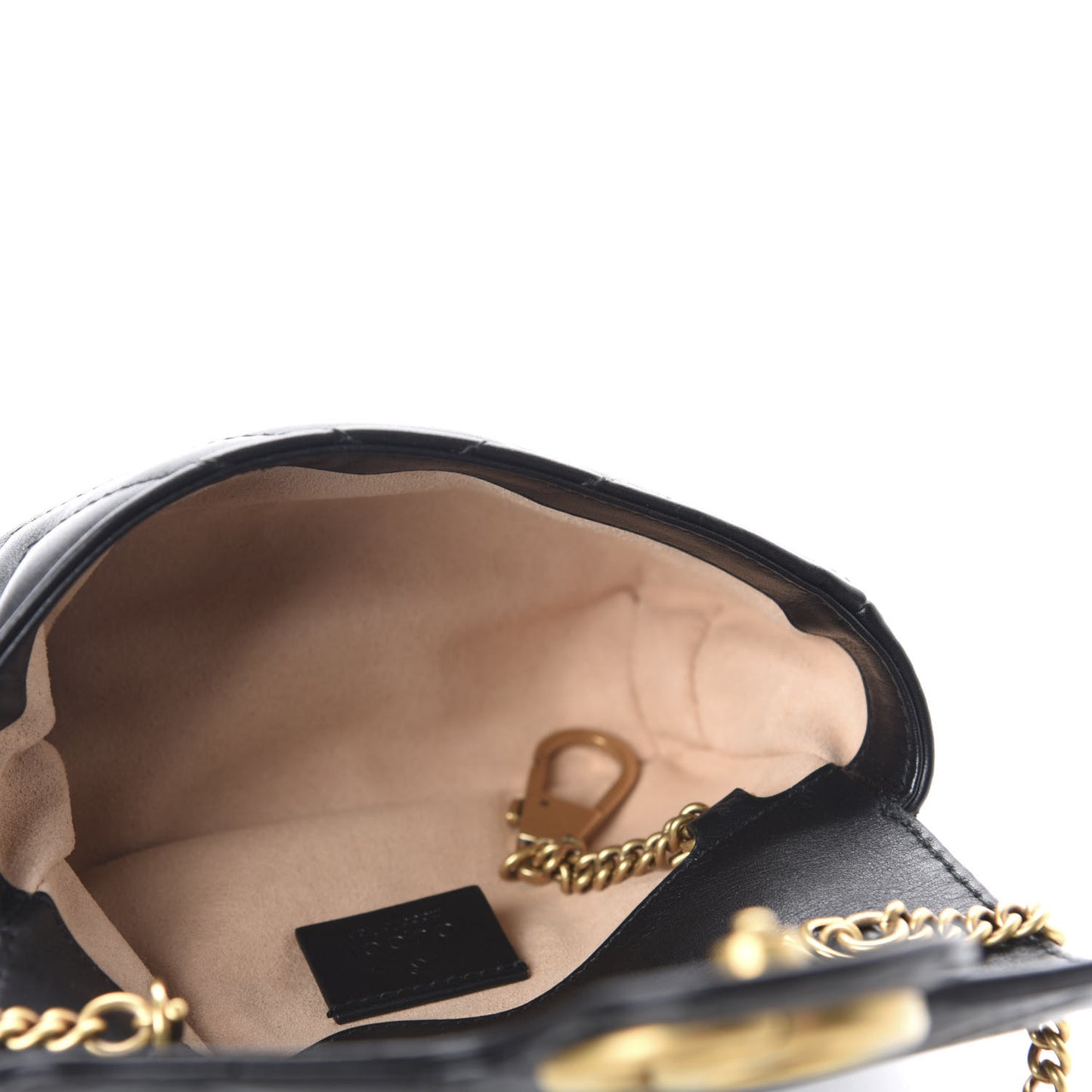 Calfskin Matelasse Super Mini GG Marmont Shoulder Bag Black