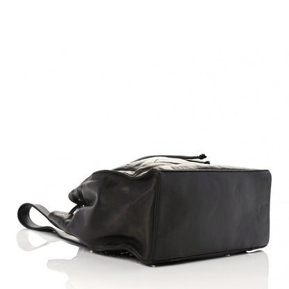 Chanel Lambskin Quilted Drawstring Backpack Black 3 of 21
