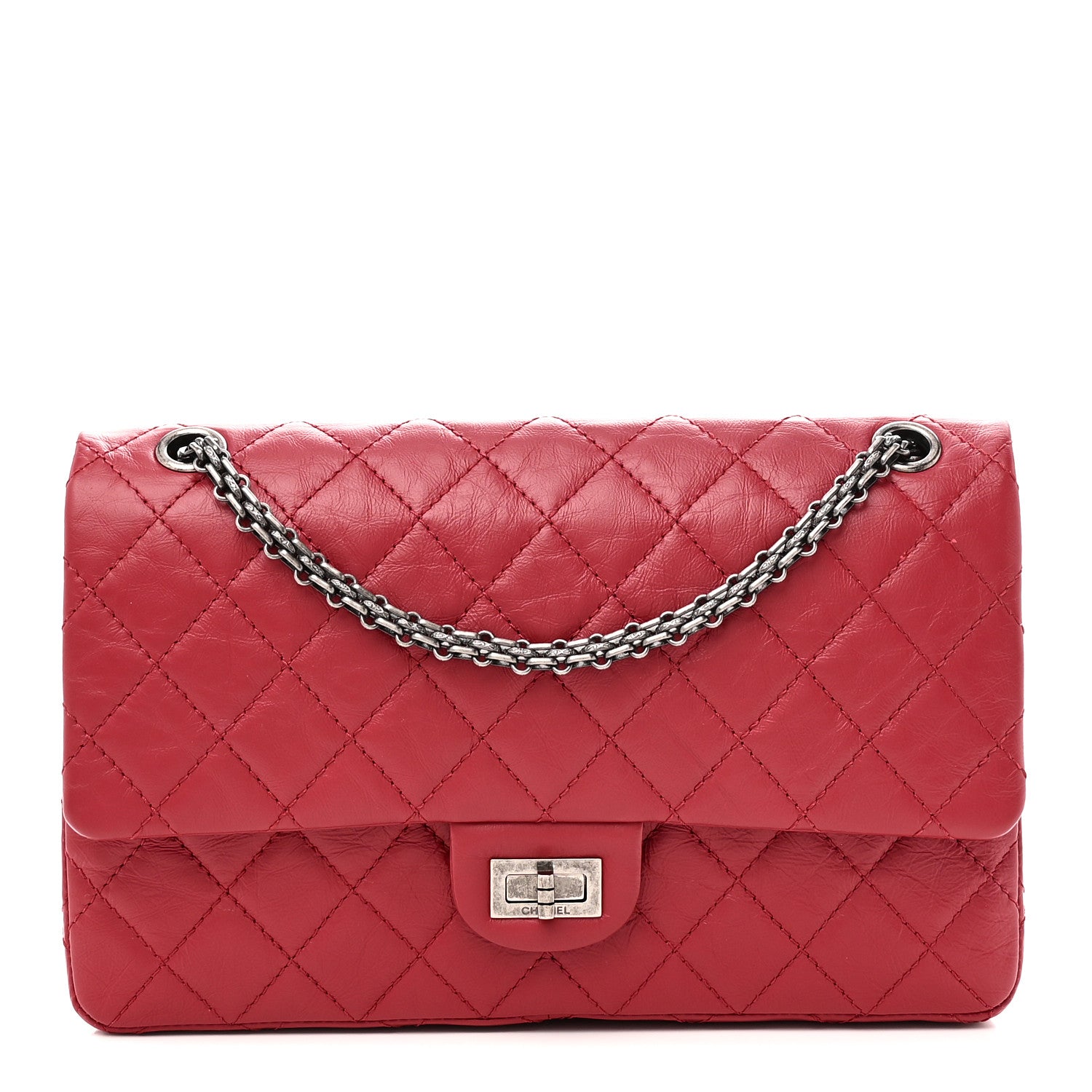 Chanel Aged Calfskin Quilted 2.55 Reissue 226 Flap Red 1 of 11