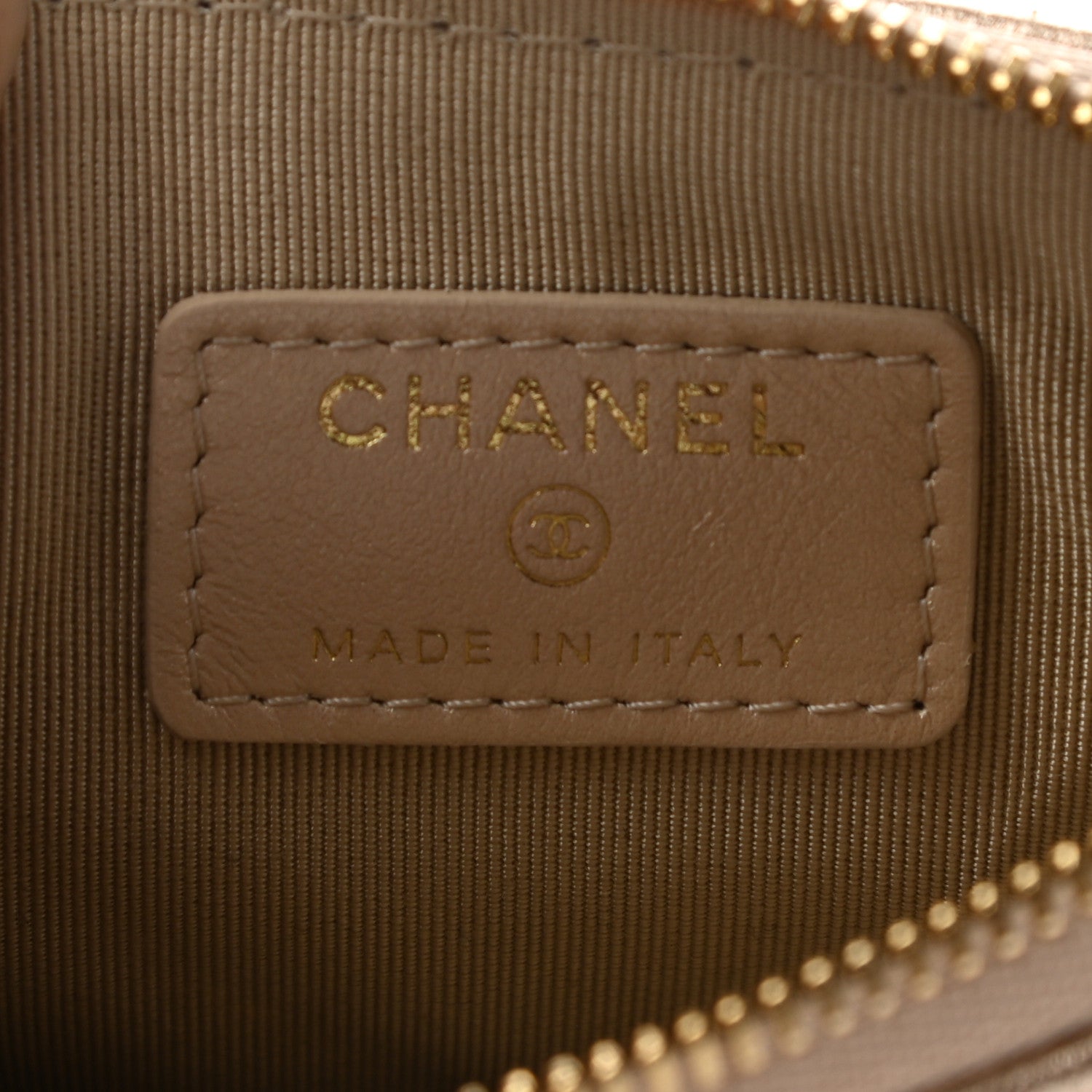 Chanel Metallic Lambskin Quilted Small Cosmetic Case Gold 6 of 7