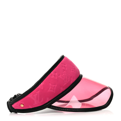 Louis Vuitton Calfskin Nylon PVC Monogram Visor Fuchsia Black 3 of 6