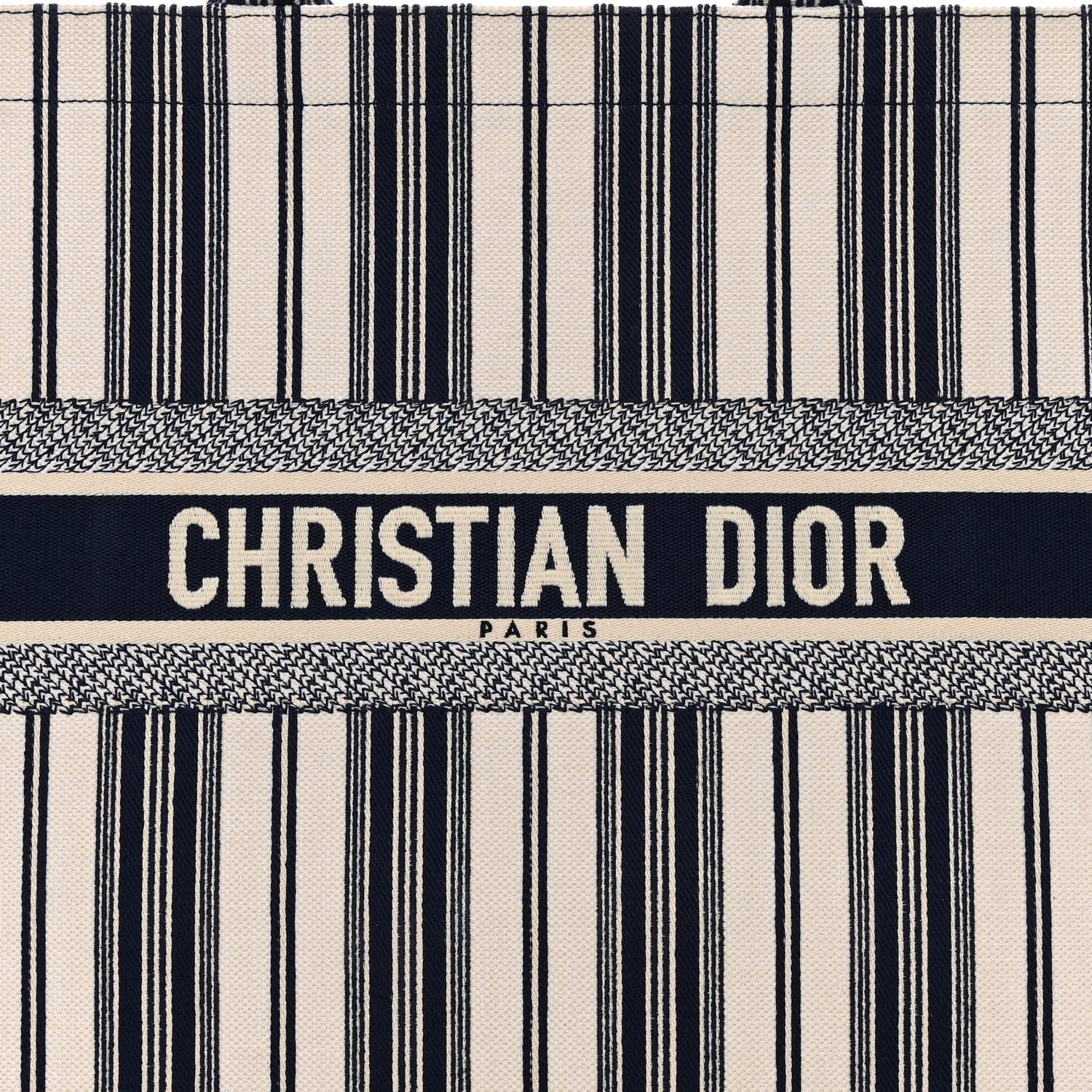 Christian Dior Canvas Embroidered Forte Dei Marmi Striped Book Tote Blue 12 of 22