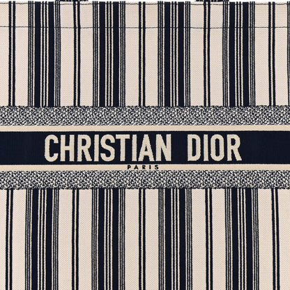 Christian Dior Canvas Embroidered Forte Dei Marmi Striped Book Tote Blue 12 of 22