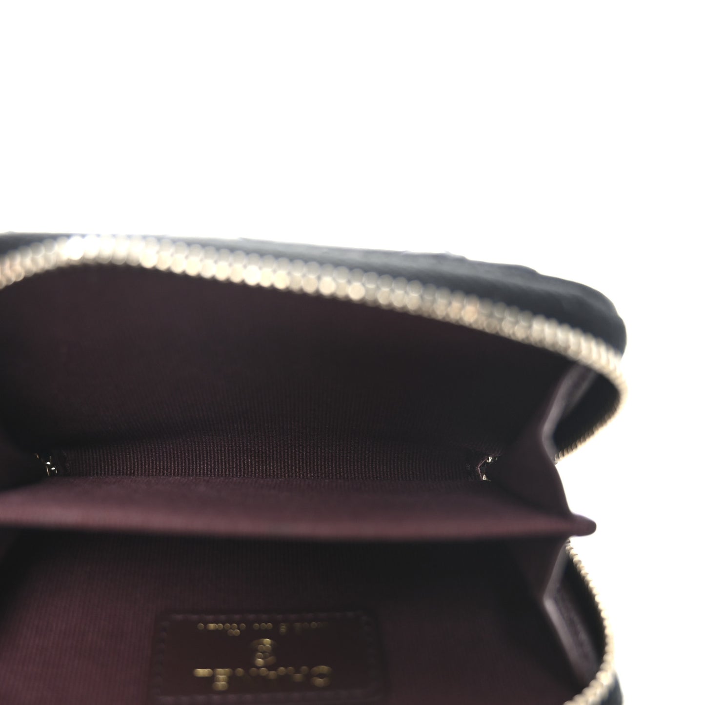 Caviar Quilted Zip Card Holder Black