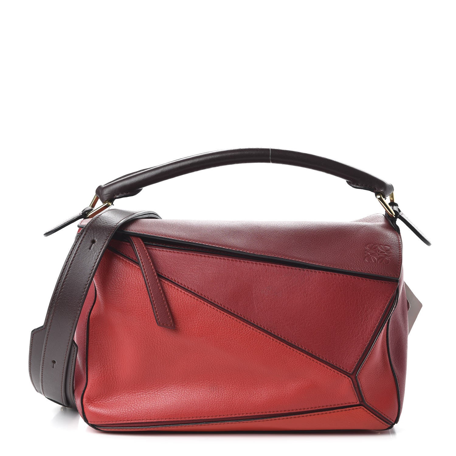 Loewe Calfskin Colorblock Medium Puzzle Bag Red 1 of 13
