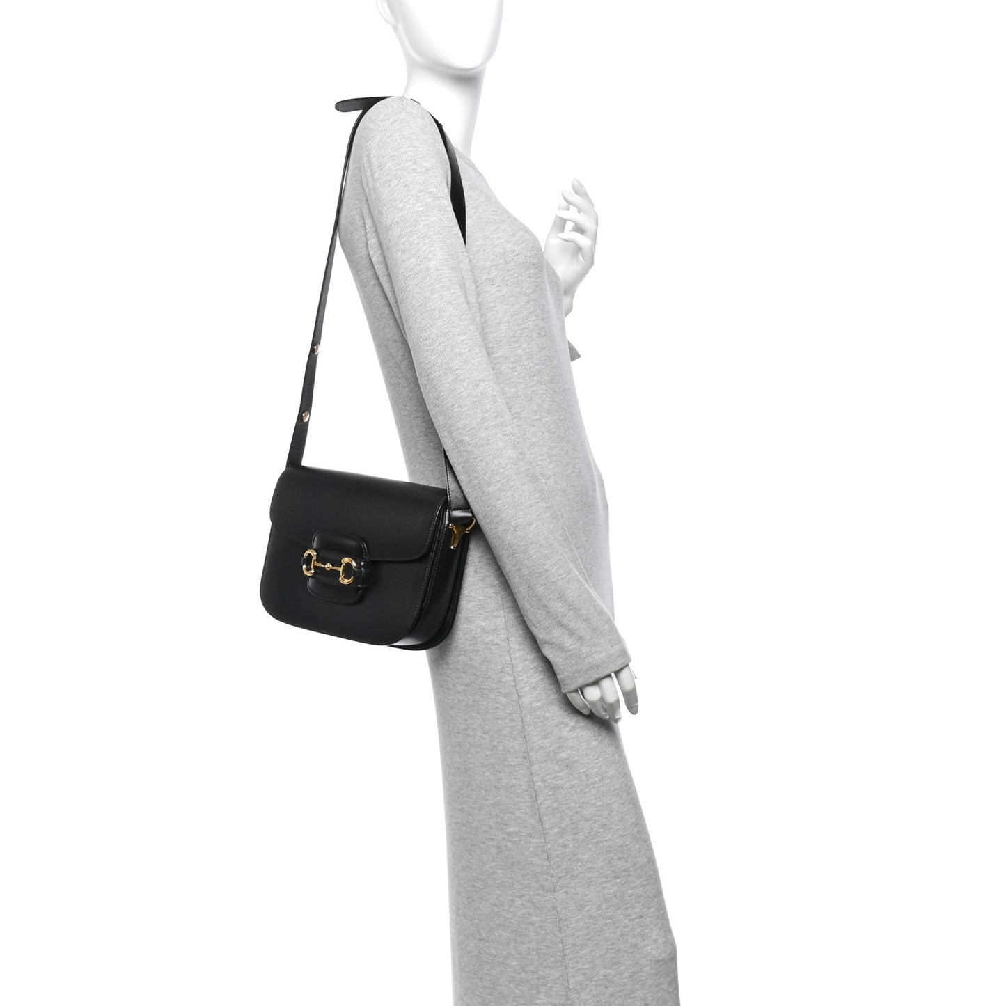 Azalea Calfskin Horsebit 1955 Shoulder Bag Black