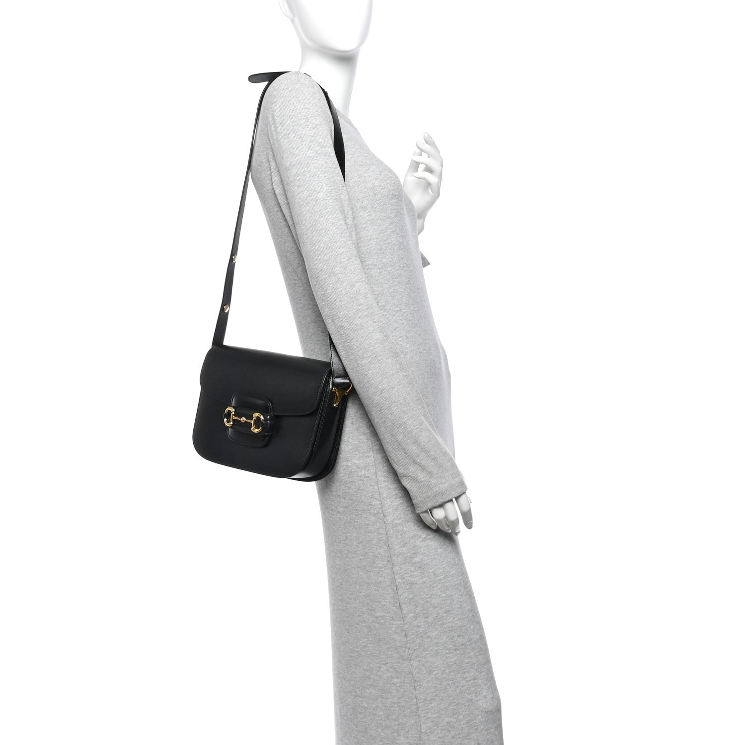 Gucci Azalea Calfskin Horsebit 1955 Shoulder Bag Black 2 of 10