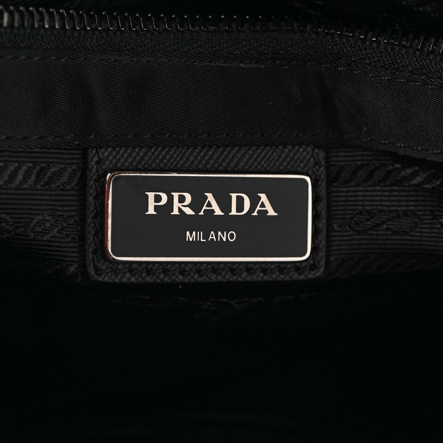 Prada Tessuto Nylon Saffiano Logo Messenger Bag Black 5 of 7